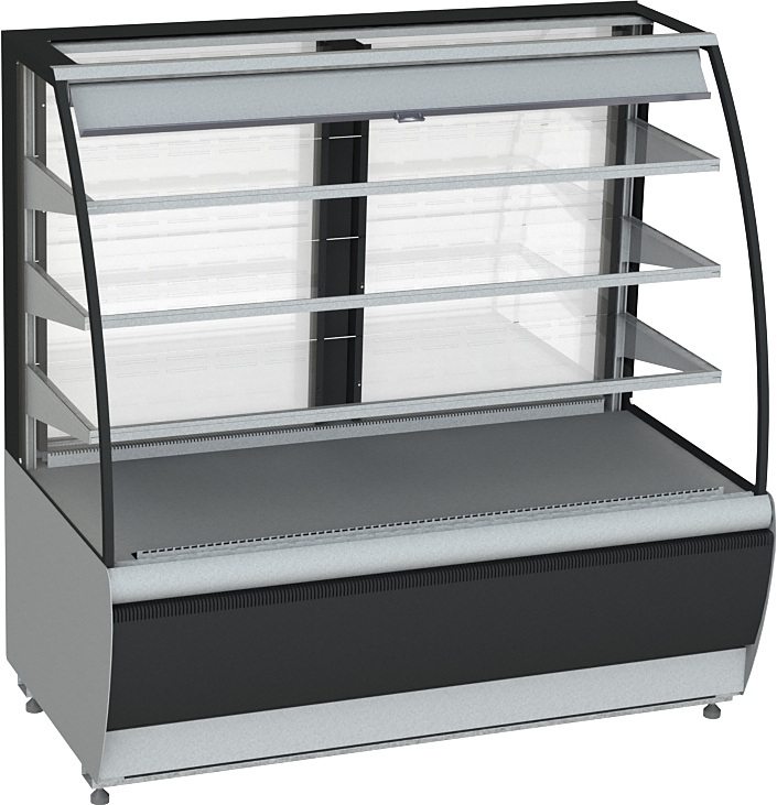 Витрина холодильная Carboma K70 VM 1,3-2 STANDARD 9006-9005 (ВХСв-1,3д ТЕХНО (открытая))