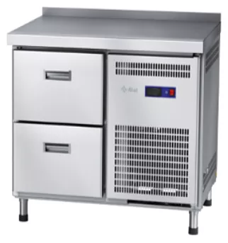 Стол холодильный среднетемпературный Abat СХС-70 неохлаждаемая столешница с бортом, ящики 1/2