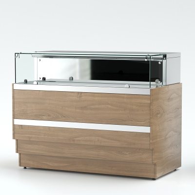 Прилавок кассовый нейтральный RKT12AH Crystal 1250x700x1090мм REFETTORIO