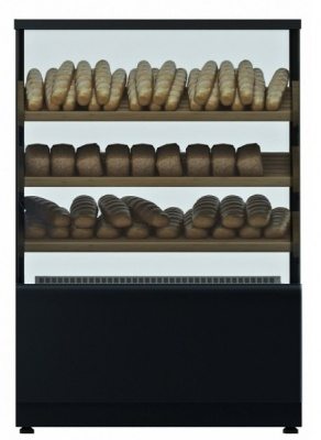 Витрина хлебная Carboma KC70 N 0,9-2 LIGHT Bread 9006-9005 (без стекла) (Хлебная 0,9 Cube ТЕХНО)