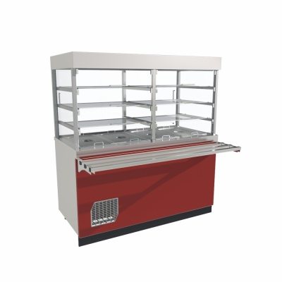 Прилавок-витрина холодильный Abat ПВВ(Н)-70Е-С-01-НШ, 5 вариантов передних фасадов
