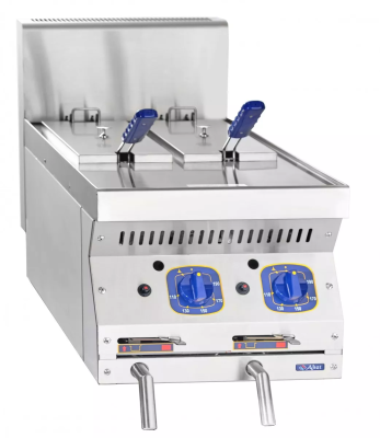 Газовая фритюрница кухонная Abat ГФК-40.2Н, 2 корзины 295х120х105 мм, 700 серия, 401х839х583 мм, вся нерж.