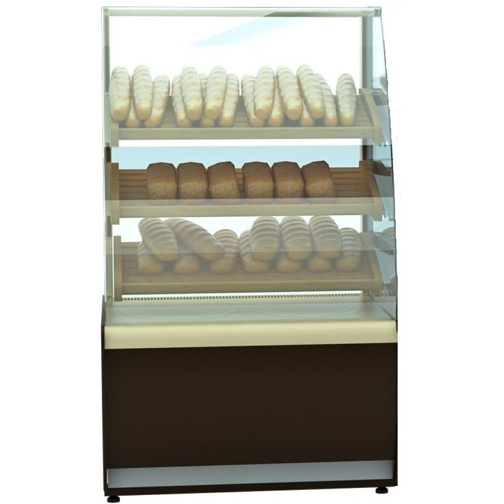 Витрина хлебная Carboma K70 N 0,9-1 LIGHT Bread цвет по схеме (со стеклом) (стандарт, пластик 0012 (коричневый))