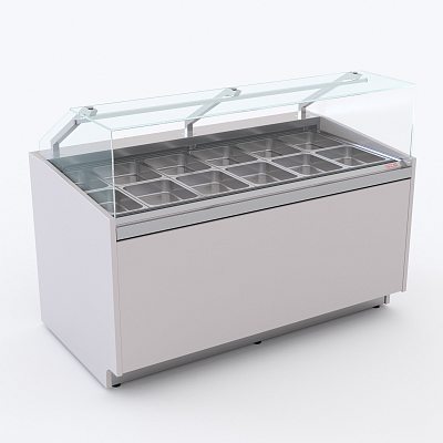 Прилавок холодильный MARTA-Culinar 938, агрегат, 5 GN1/6, охл.запасник, I-стекло, RGR21CAR REFETTORIO