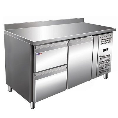 Стол с охлаждаемым шкафом COOLEQ GN2220TN бортик 2 ящика+1 дверь (1360х700х860 мм)
