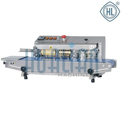 Роликовый запайщик с левой подачей Hualian FR-770I, нерж., горизонт., конвейерный