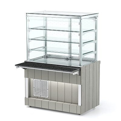 Витрина холодильная с дверками раздачи (3 полки) RSK12CS Kids 1105x700x1570(730)мм Capital Kids REFETTORIO