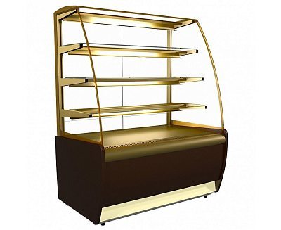 Витрина холодильная Carboma K70 VM 1,3-1 LIGHT Паттерн (0108 Темный дуб)