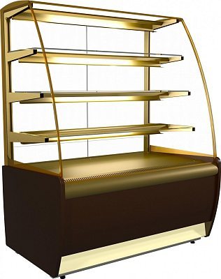 Витрина холодильная Carboma K70 VH 0,9-1 LIGHT Chocolate Паттерн (0107 Ольха)