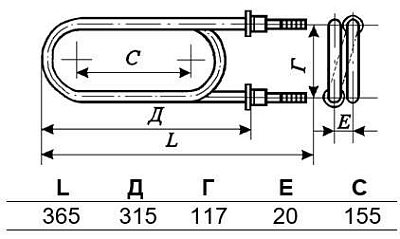 ТЭН 140А13/5,0Р220 (ТЭН-12А)