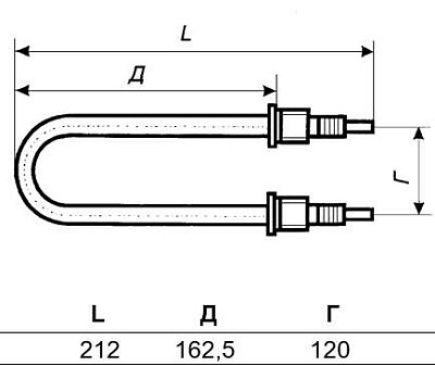 ТЭН 42А13/1Р220