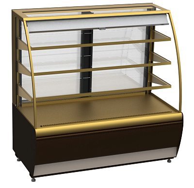 Витрина холодильная Carboma K70 VM 1,3-2 STANDARD Паттерн (открытая) (0105 Венге)