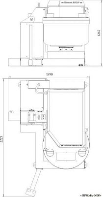 Тестомесильная машина с гидравлическим опрокидывателем Прима-300P