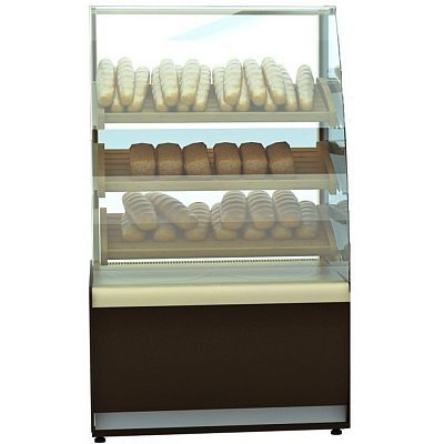 Витрина хлебная Carboma K70 N 0,9-1 LIGHT Bread цвет по схеме (со стеклом) (стандарт, пластик 0012 (коричневый))